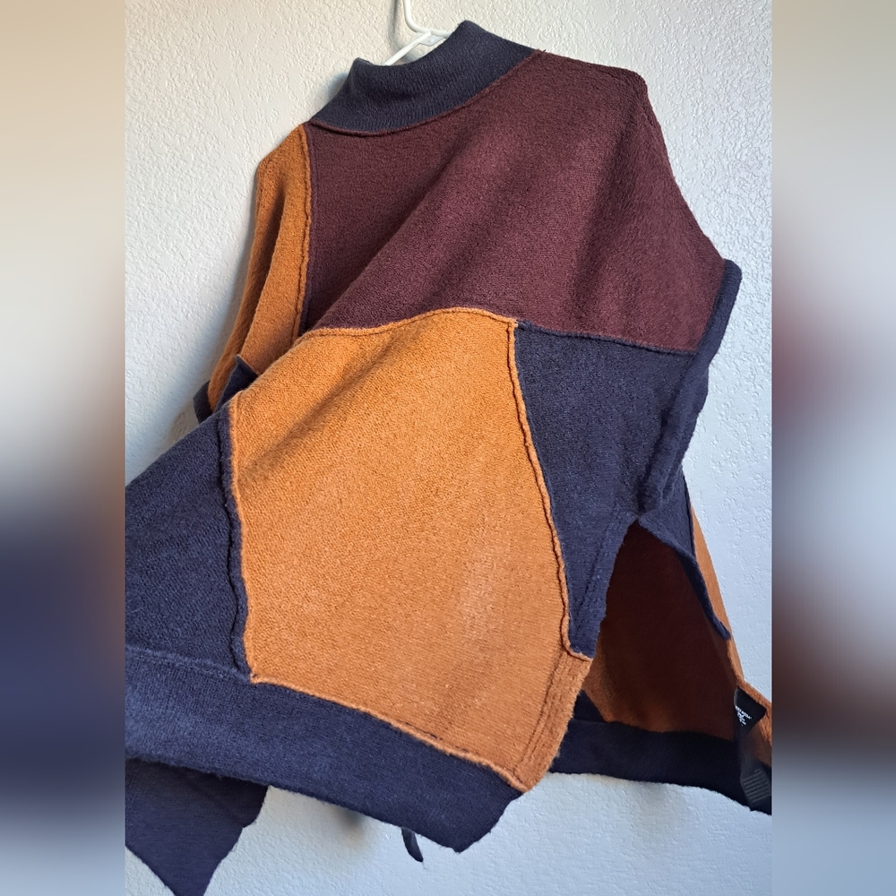 Vero Moda Brown Blue Patchwork Colorblock Oversiz… - image 4